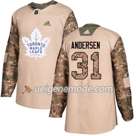 Herren Eishockey Toronto Maple Leafs Trikot Frederik Andersen 31 Adidas 2017-2018 Camo Veterans Day Practice Authentic